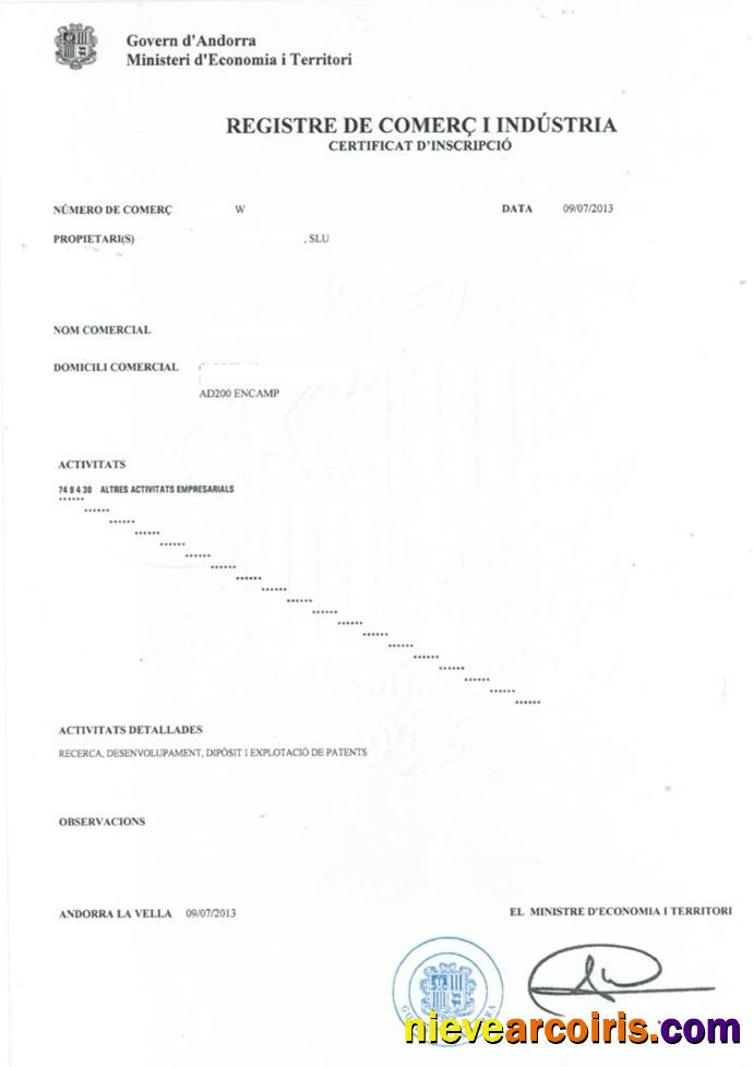Andorra Commercial and Industrial Registration
